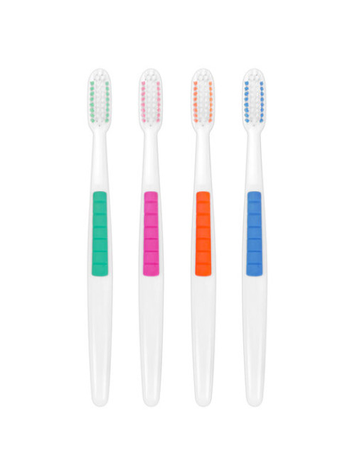 Зубная щетка жесткая CLASSIC WHITENING, безопасное отбеливание, КОМПЛЕКТ 8 шт., LAIMA DENT, 609315