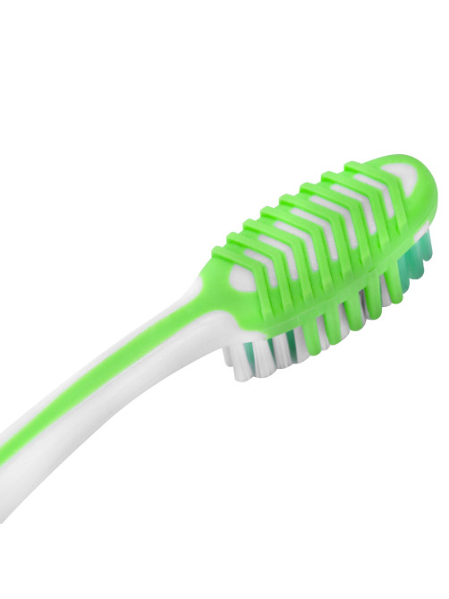 Зубная щетка средней жесткости MASSAGER с массажными щетинками (ассорти 4 цвета), LAIMA DENT, 609318