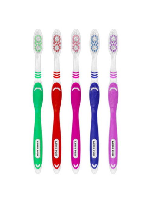 Зубная щетка жесткая WHITENING, КОМПЛЕКТ 50 шт. (ассорти 4 цвета), LAIMA DENT, 609692
