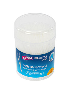 Зубочистки зубные, ёршики с щеточкой 500 шт., стакан, LAIMA DENT, 609401