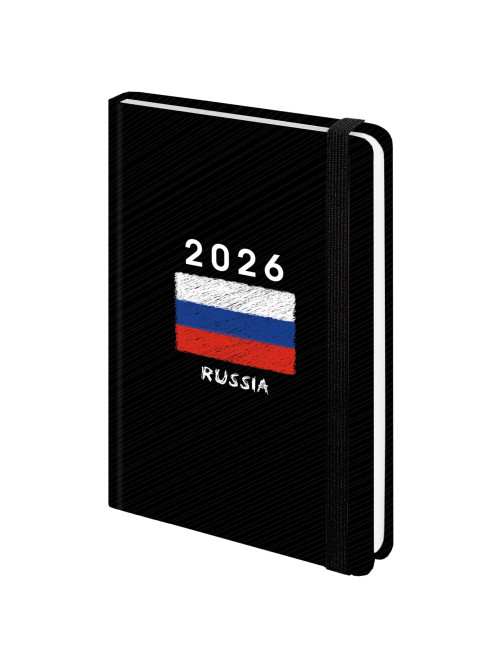 Ежедневник датированный 2026 с резинкой 145х203 мм, А5, BRAUBERG, твердый, 