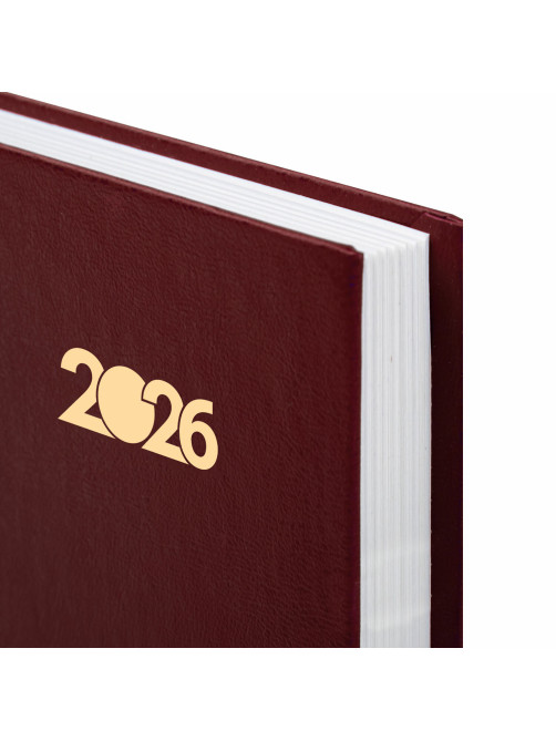 Ежедневник датированный 2026 145х215 мм, А5, STAFF, обложка бумвинил, бордовый, 117306