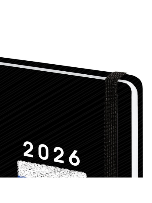 Ежедневник датированный 2026 с резинкой 145х203 мм, А5, BRAUBERG, твердый, 
