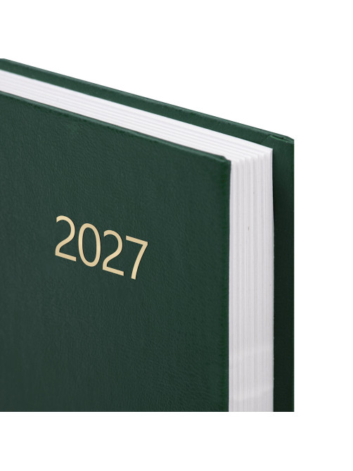 Ежедневник датированный 2027 145х215мм, А5, STAFF, обложка бумвинил, зеленый, 117815