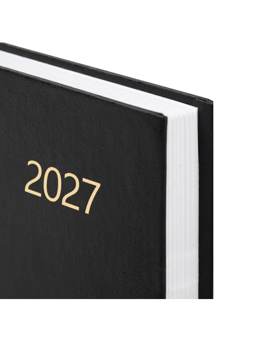 Ежедневник датированный 2027 145х215мм, А5, STAFF, обложка бумвинил, черный, 117817