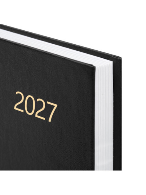 Ежедневник датированный 2027 145х215мм, А5, STAFF, обложка бумвинил, черный, 117817