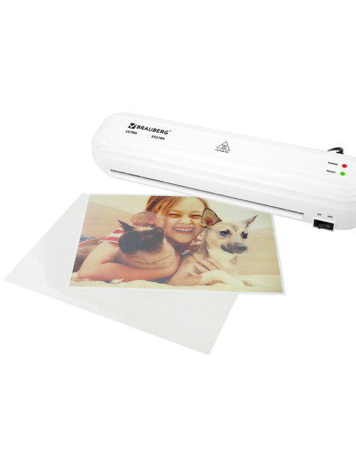 Ламинатор BRAUBERG ULTRA PM235W, БЕЛЫЙ, формат A4, толщина пленки 60-150 мкм, скорость 30 см/мин, 532184