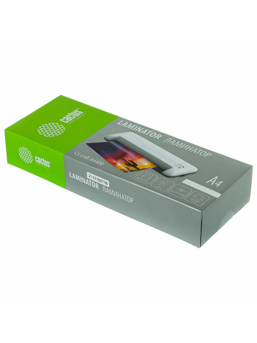 Ламинатор CACTUS CS-LAB-A4400, формат A4, толщина пленки 80-125 мкм, скорость 40 см/мин, белый, 1077956