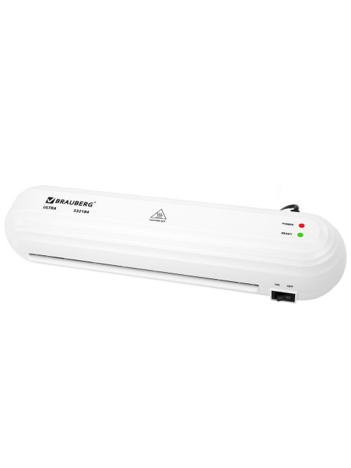 Ламинатор BRAUBERG ULTRA PM235W, БЕЛЫЙ, формат A4, толщина пленки 60-150 мкм, скорость 30 см/мин, 532184