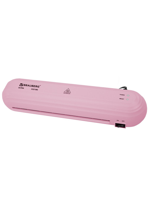 Ламинатор BRAUBERG ULTRA PM235P, РОЗОВЫЙ, формат A4, толщина пленки 60-150 мкм, скорость 30 см/мин, 532186