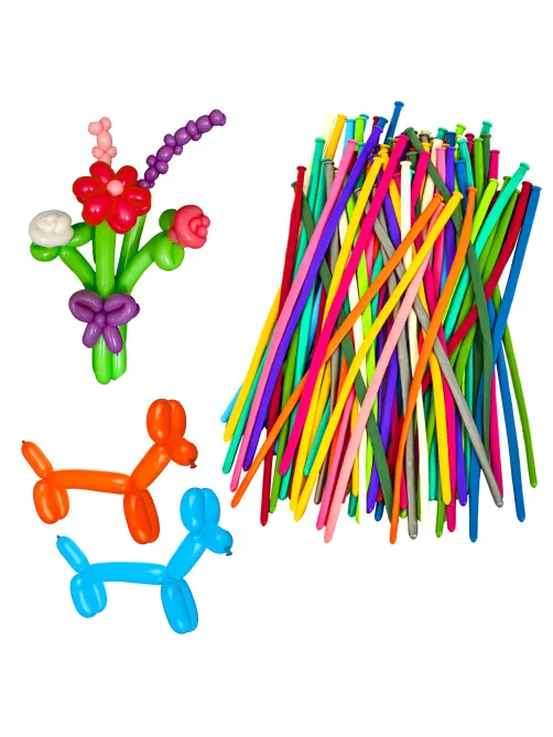 Шары воздушные для моделирования 5х150 см, 100 штук, ассорти, BRAUBERG KIDS, 591877