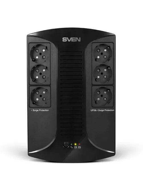 Источник бесперебойного питания SVEN UP-L1000E, 510VA (290 W), 6 евророзеток, SV-016593