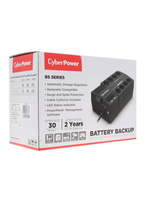 Источник бесперебойного питания CYBERPOWER BS650E, 650 VA (390 W), 8 евророзеток