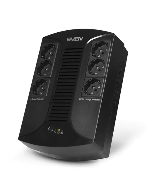Источник бесперебойного питания SVEN UP-L1000E, 510VA (290 W), 6 евророзеток, SV-016593