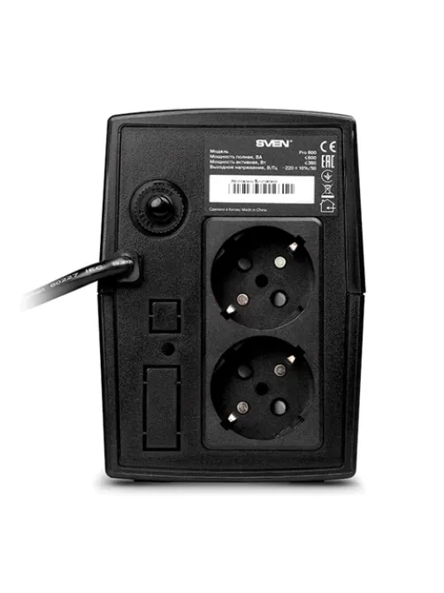 Источник бесперебойного питания SVEN Pro 600, 600VA (360W), 2 евророзетки, SV-013837