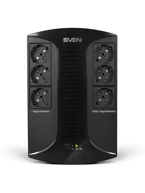 Источник бесперебойного питания SVEN UP-L1000E, 510VA (290 W), 6 евророзеток, SV-016593