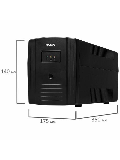 Источник бесперебойного питания SVEN Pro 1000, 1000VA (720W), 3 евророзетки, 2 розетки RJ45, SV-013868
