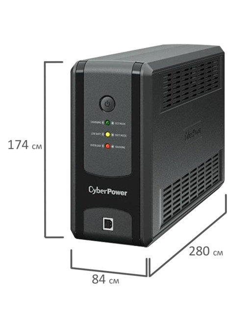 Источник бесперебойного питания CYBERPOWER UT650EG, 650 VA (360 W), 3 евророзетки, 2 розетки RJ-45