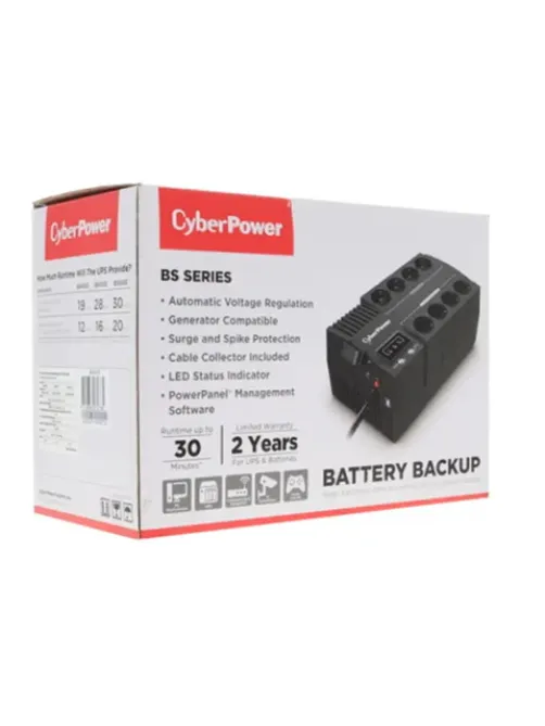 Источник бесперебойного питания CYBERPOWER BS650E, 650 VA (390 W), 8 евророзеток