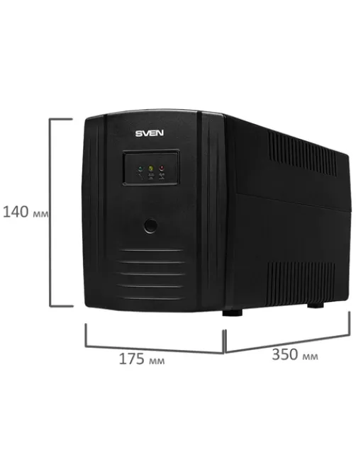 Источник бесперебойного питания SVEN Pro 1000, 1000VA (720W), 3 евророзетки, 2 розетки RJ45, SV-013868