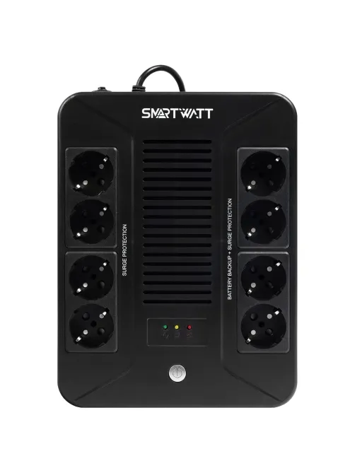 Источник бесперебойного питания SMARTWATT UPS SAFE PRO 1050, 1050 ВА (630 Вт), 8 розеток, 3703020270006