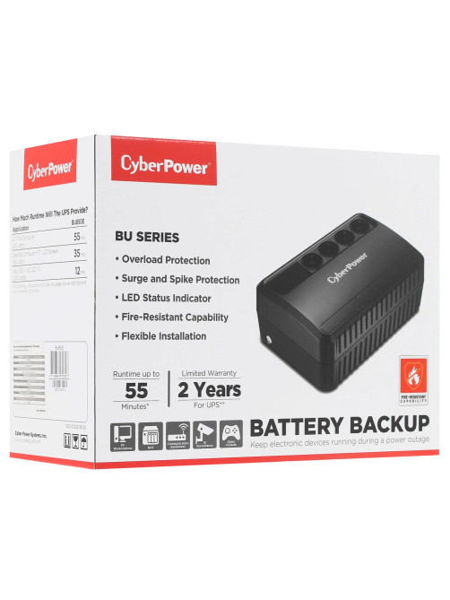 Источник бесперебойного питания CYBERPOWER BU850E, 850 VA (425 W), 4 евророзетки