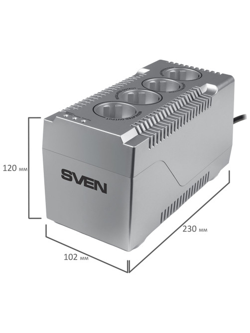Стабилизатор SVEN VR-F1000, 320 Вт, 184-285 В, 4 евророзетки, SV-018818