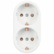 Сетевой разветвитель SONNEN U-020G, 2 розетки, с заземлением, 16 А, белый, 511442