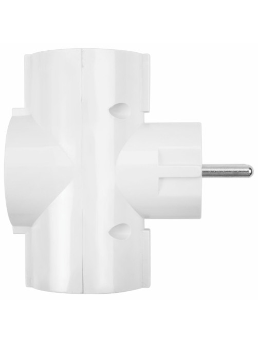 Сетевой разветвитель SONNEN U-030G, 3 розетки, с заземлением, 16 А, белый, 511441