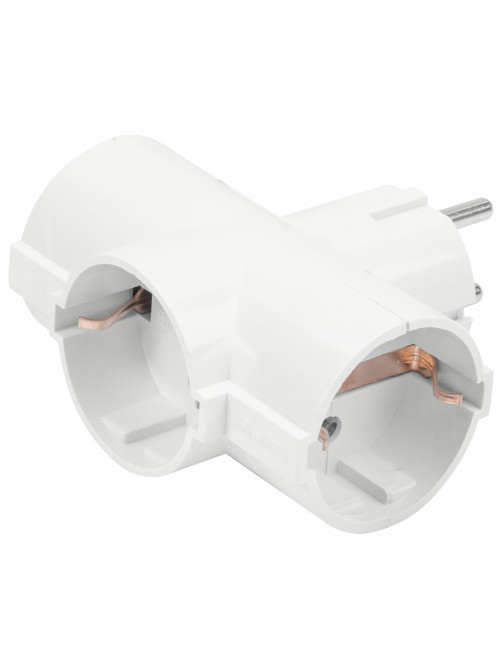 Сетевой разветвитель SONNEN U-030G, 3 розетки, с заземлением, 16 А, белый, 511441