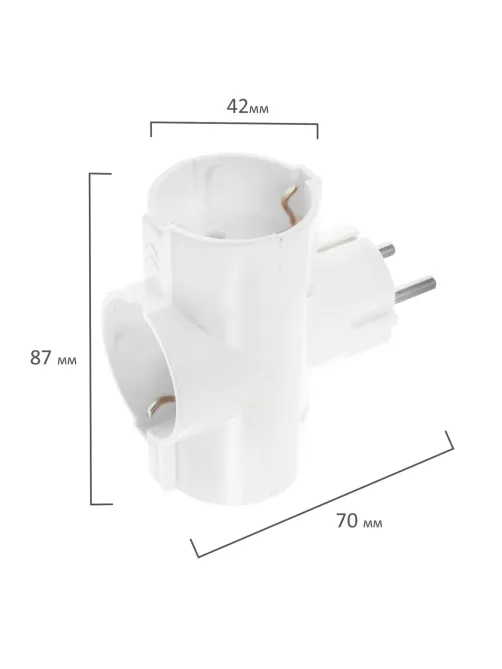 Сетевой разветвитель SONNEN U-030G, 3 розетки, с заземлением, 16 А, белый, 511441