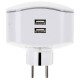 Сетевой разветвитель ЭРА SP-3e 3 розетки + 2 USB, с заземлением, со шторками, 16 А, белый, SP-3e-USB-2A