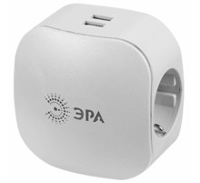 Сетевой разветвитель ЭРА SP-3e 3 розетки + 2 USB, с заземлением, со шторками, 16 А, белый, SP-3e-USB-2A