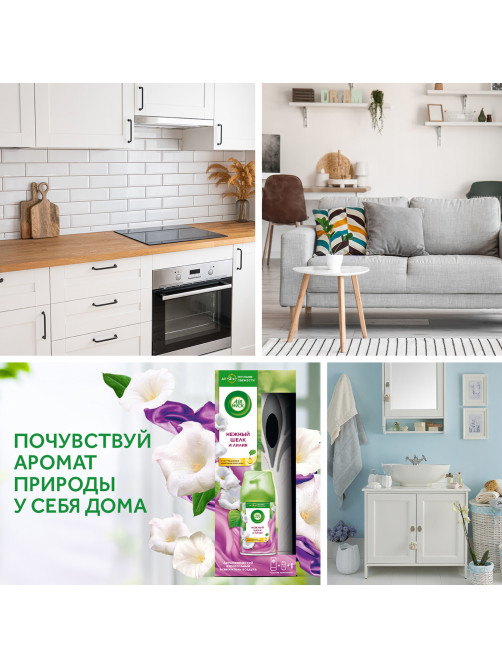 Освежитель воздуха автоматический 250 мл AIRWICK, диспенсер + сменный баллон, 