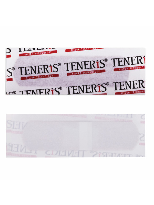 Набор пластырей 20 шт. TENERIS ELASTIC, эластичный, на тканевой основе, бактерицидный с ионами серебра, коробка с европодвесом, 0208-029
