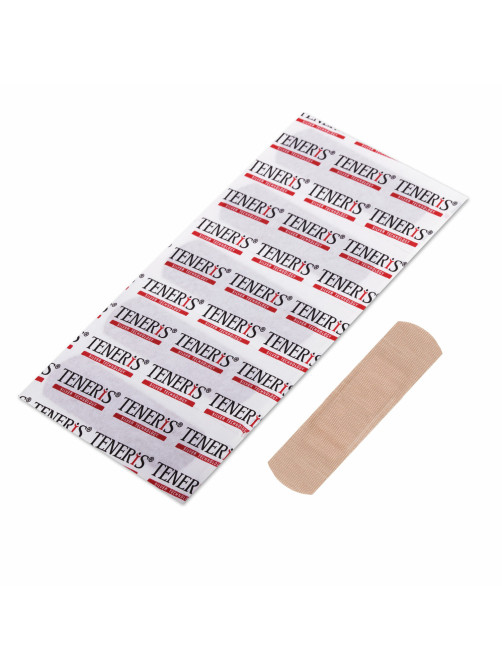 Набор пластырей 20 шт. TENERIS ELASTIC, эластичный, на тканевой основе, бактерицидный с ионами серебра, коробка с европодвесом, 0208-029