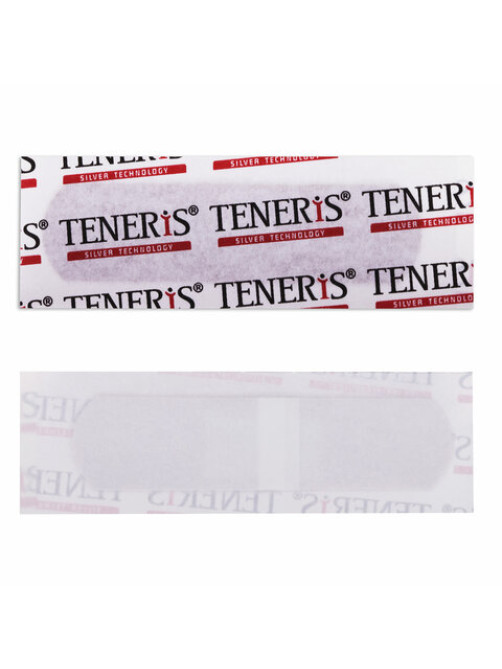 Набор пластырей 20 шт. TENERIS ELASTIC, эластичный, на тканевой основе, бактерицидный с ионами серебра, коробка с европодвесом, 0208-029