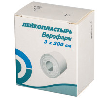 Лейкопластырь рулонный ВЕРОФАРМ, 3х500 см, тканевая основа, картонная коробка, 20024111