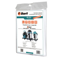 Мешки для сбора пыли к пылесосам BSS-1220-PRO, BSS-1518-PRO, объем 20 л, КОМПЛЕКТ 5 шт., BORT BB-20U, 91275875