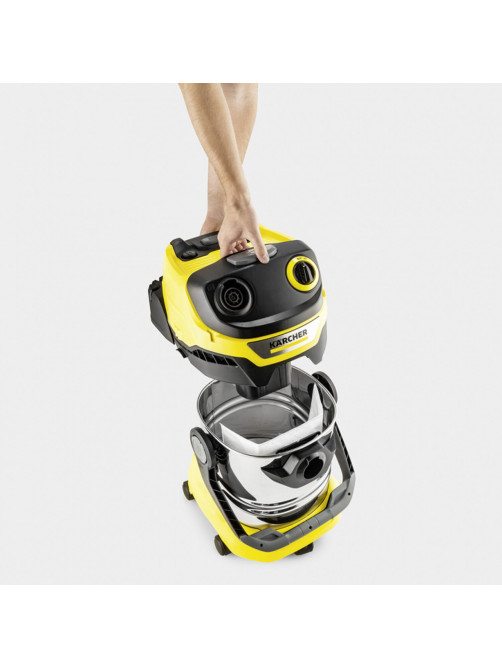 Пылесос хозяйственный KARCHER WD 5 S, мусоросборник 25 л, мощность 1100 Вт, желтый, 1.628-350.0