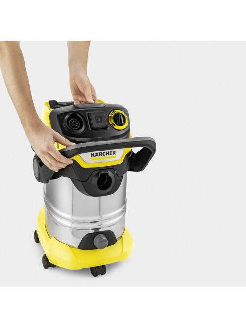 Пылесос хозяйственный KARCHER WD 6 PS, мусоросборник 30 л, мощность 1300 Вт, желтый, 1.628-360.0