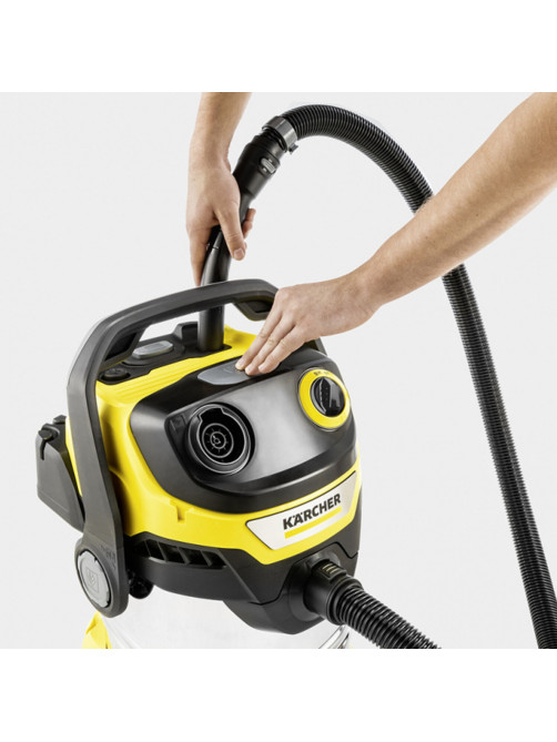 Пылесос хозяйственный KARCHER WD 5 S, мусоросборник 25 л, мощность 1100 Вт, желтый, 1.628-350.0