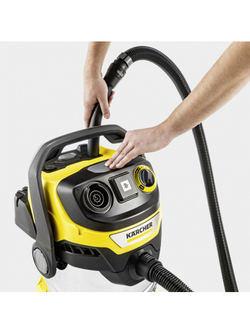 Пылесос хозяйственный KARCHER WD 6 PS, мусоросборник 30 л, мощность 1300 Вт, желтый, 1.628-360.0