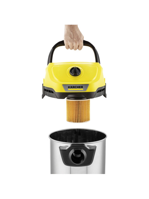 Пылесос хозяйственный KARCHER WD 3 S, мусоросборник 17 л, мощность 1000 Вт, желтый, 1.628-135.0