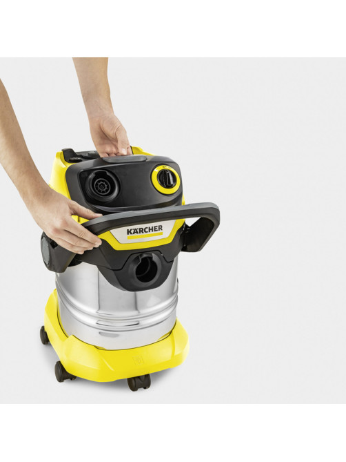 Пылесос хозяйственный KARCHER WD 5 S, мусоросборник 25 л, мощность 1100 Вт, желтый, 1.628-350.0