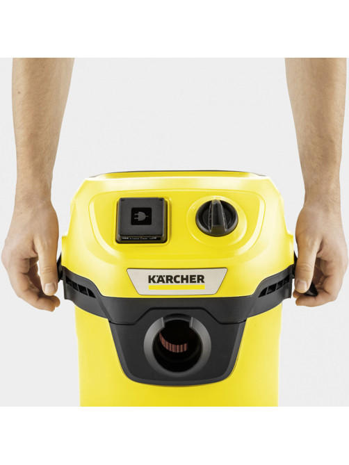 Пылесос хозяйственный KARCHER WD 3 P, мусоросборник 17 л, мощность 1000 Вт, желтый, 1.628-170.0