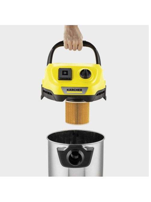 Пылесос хозяйственный KARCHER WD 3 PS, мусоросборник 17 л, мощность 1000 Вт, желтый, 1.628-190.0