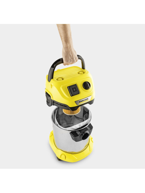 Пылесос хозяйственный KARCHER WD 3 PS, мусоросборник 17 л, мощность 1000 Вт, желтый, 1.628-190.0