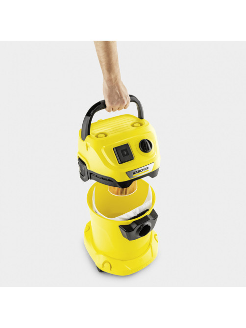 Пылесос хозяйственный KARCHER WD 3 P, мусоросборник 17 л, мощность 1000 Вт, желтый, 1.628-170.0