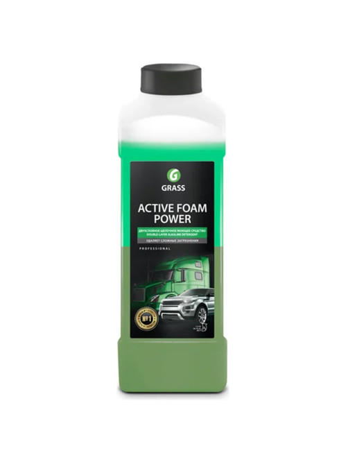 Автошампунь c активной пеной 1л GRASS ACTIVE FOAM POWER для сложных загрязнений, концентрат, 113140